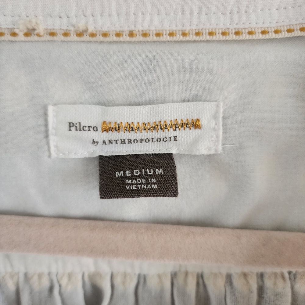 Pilcro By Anthropologie White Textured Blouse - Sz Medium - Picture 2 of 4